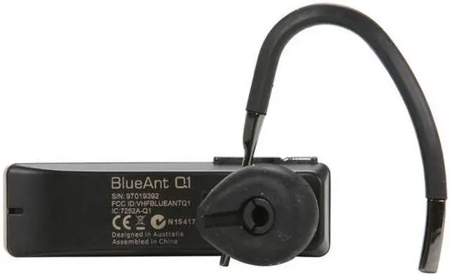 Alt view image 3 of 5 - Blueant Over-The Ear Bluetooth Headset Black with Multipoint / Hands-Free Profile / Dual Mic Voice Isolation technology (Q1)