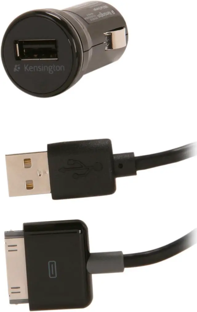Alt view image 2 of 7 - Kensington Black PowerBolt Car Charger for iPhone 3G/3GS, iPhone 4/4S (K39243US)