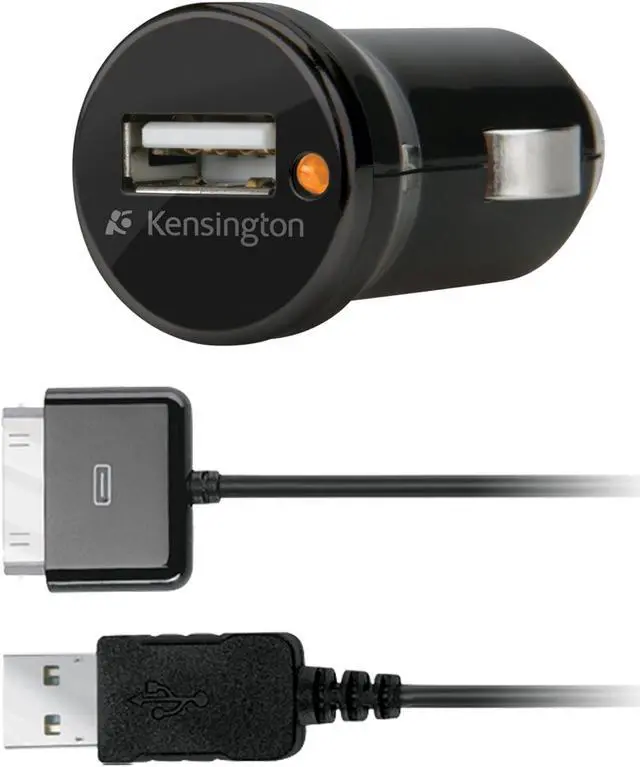 Main image of Kensington Black PowerBolt Car Charger for iPhone 3G/3GS, iPhone 4/4S (K39243US)