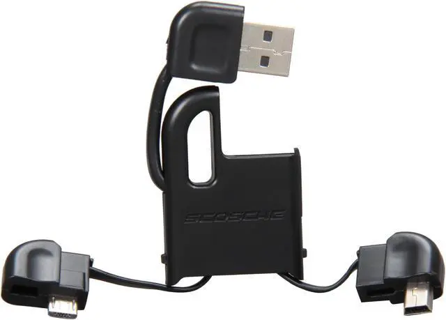Main image of SCOSCHE flipSYNC II Keychain with USB 2.0 Charge & Sync Dual Cable for Micro & Mini Devices (USBMM2)