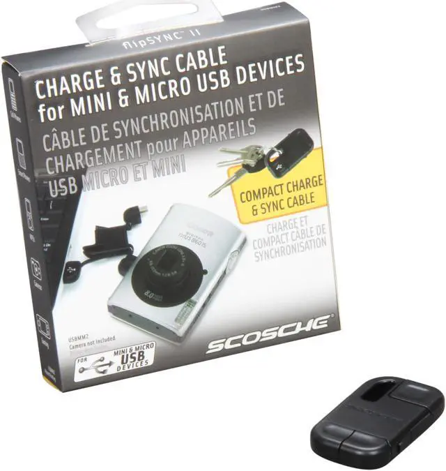 Alt view image 6 of 6 - SCOSCHE flipSYNC II Keychain with USB 2.0 Charge & Sync Dual Cable for Micro & Mini Devices (USBMM2)