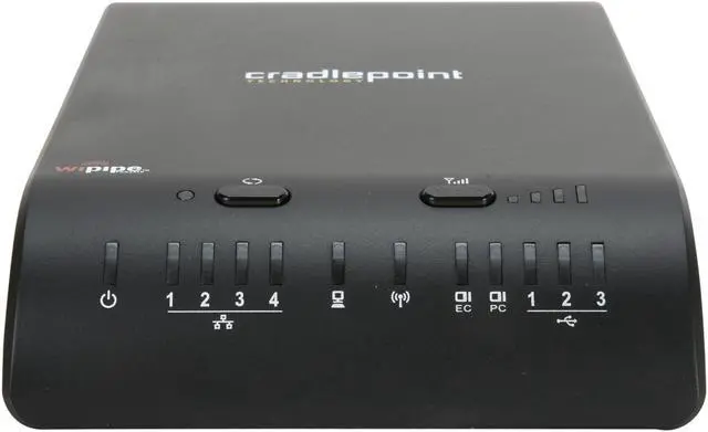 Alt view image 2 of 6 - Cradlepoint Black Failsafe Gigabit 'N' Mobile Broadband Router w/ 3G/4G Ready / WiPipe Powered (MBR1200)
