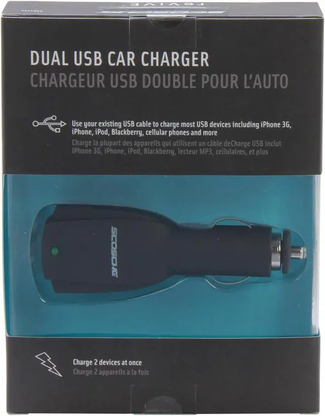 Alt view image 5 of 5 - SCOSCHE USB12V2 reVIVE Black Dual USB Car Charger