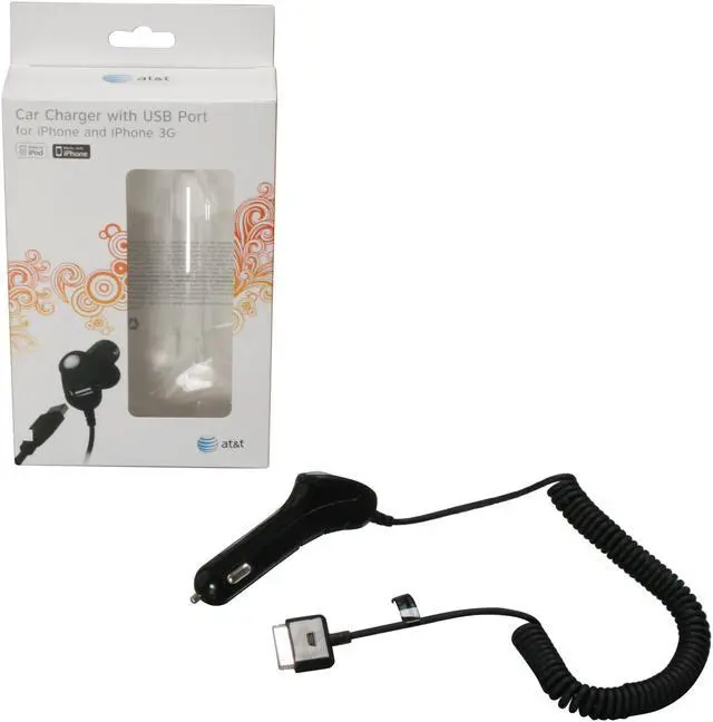 Alt view image 4 of 4 - AT&T Black Car Charger with USB Port For iPhone (32520att)