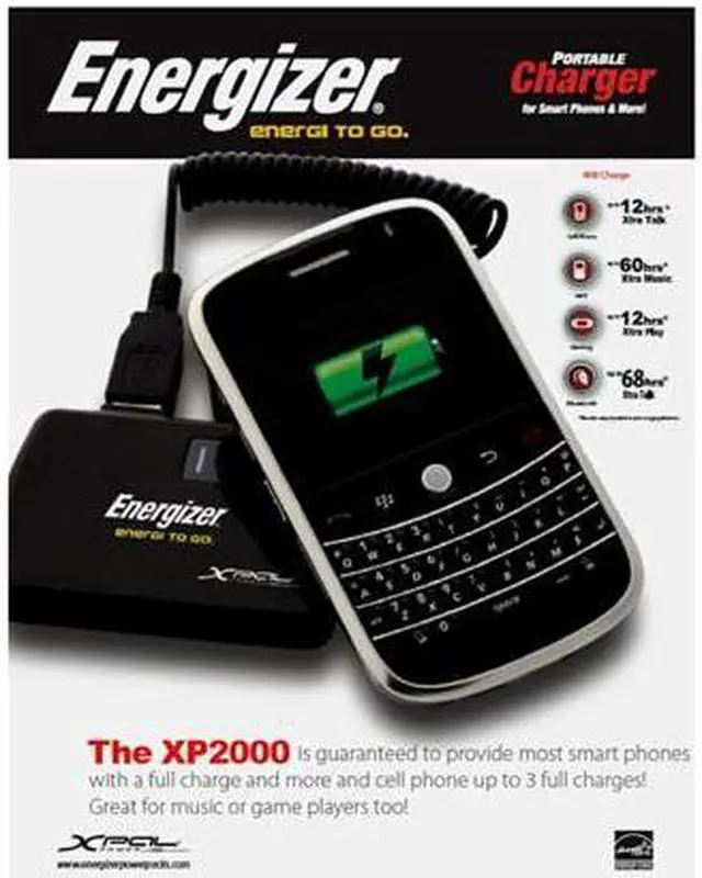 Alt view image 12 of 13 - Energizer Portable Charger for Smart Phones and More! (XP2000)