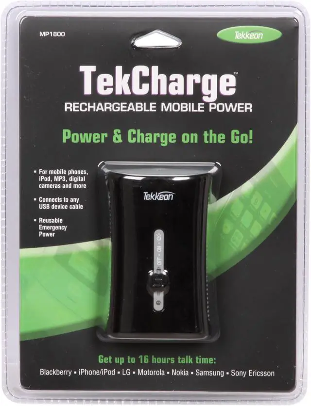 Alt view image 4 of 5 - Tekkeon Black Rechargeable Mobile Power MP1800