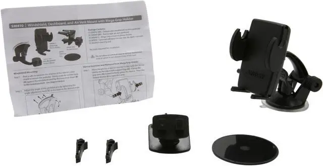 Alt view image 6 of 6 - ARKON Mega Grip Black iPhone and Android Windshield Dashboard or Air Vent Car Mount Dock SM410