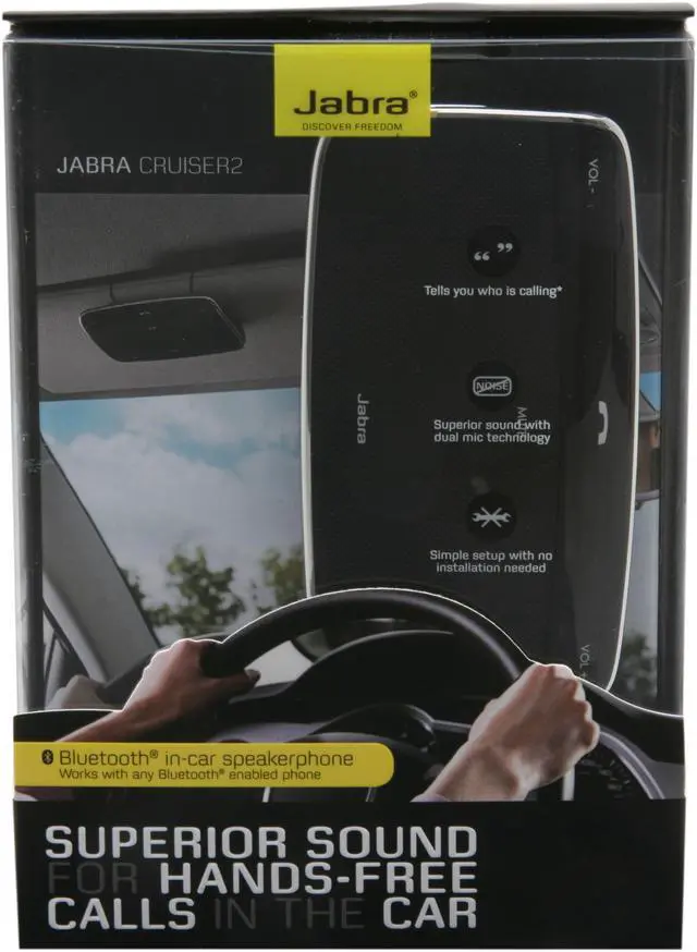 Alt view image 7 of 7 - Jabra CRUISER2 Bluetooth Wireless Speakerphone with Wideband/DSP Technology (100-47200000-02)
