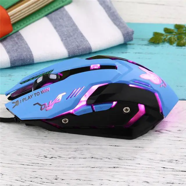Alt view image 3 of 6 - 6 Buttons Gaming Breathing LED Backlit Gaming Mice D.VA Reaper Wired USB Computer Mouse for PC& Mac Overwatch Gamers