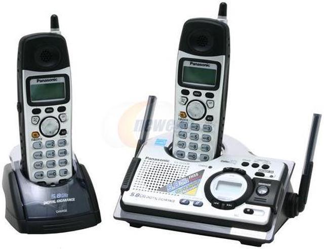 Panasonic 4 Handset Cordless Telephone System with Dual Keypad and  Integrated Answering Machine