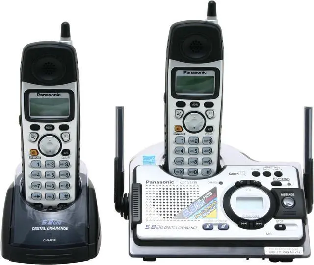 Alt view image 2 of 5 - Panasonic KX-TG5439S 5.8 GHz FHSS 2X Handsets Cordless Phones Integrated Answering Machine