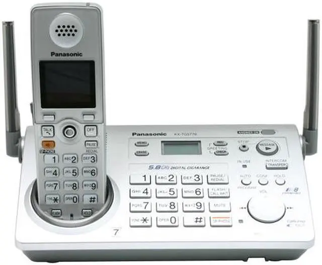 Alt view image 3 of 9 - Panasonic KX-TG5776S 5.8 GHz Digital FHSS 1X Handsets Cordless Phone Integrated Answering Machine