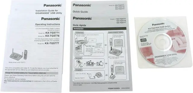 Alt view image 8 of 9 - Panasonic KX-TG5776S 5.8 GHz Digital FHSS 1X Handsets Cordless Phone Integrated Answering Machine