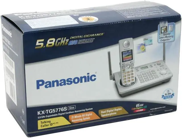 Alt view image 9 of 9 - Panasonic KX-TG5776S 5.8 GHz Digital FHSS 1X Handsets Cordless Phone Integrated Answering Machine