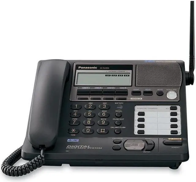 Main image of Panasonic KX-TG4500B 5.8 GHz 4-Line Digital FHSS Expandable Corded/Cordless Phone with Answering Machine System and 1 Handset