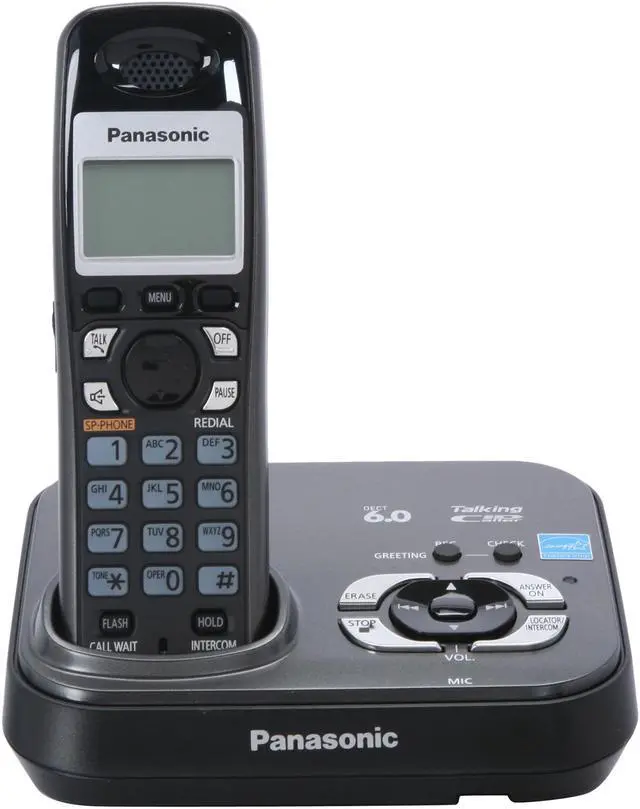 Alt view image 3 of 8 - Panasonic KX-TG9333T 1.9 GHz Digital DECT 6.0 3X Handsets Expandable Digital Cordless Phone Integrated Answering Machine