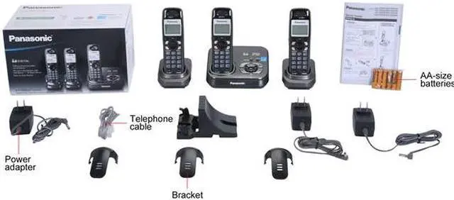 Alt view image 8 of 8 - Panasonic KX-TG9333T 1.9 GHz Digital DECT 6.0 3X Handsets Expandable Digital Cordless Phone Integrated Answering Machine