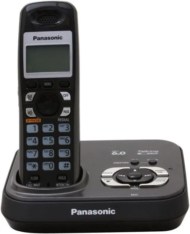 Alt view image 3 of 16 - Panasonic KX-TG9334T 1.9 GHz Digital DECT 6.0 4X Handsets Cordless Phone Integrated Answering Machine