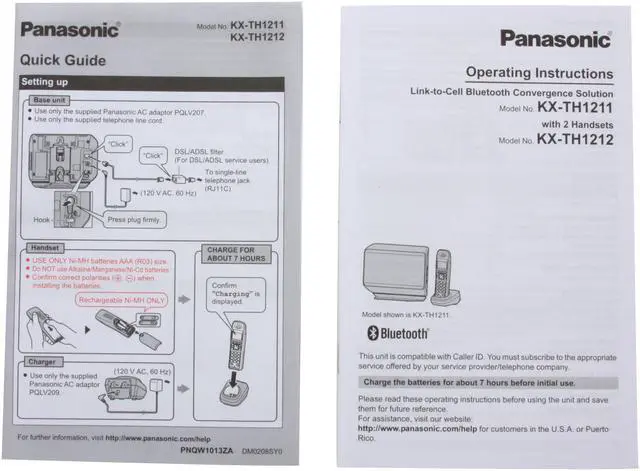 Alt view image 16 of 17 - Panasonic KX-TH1211B 1.9 GHz DECT 6.0 1X Handsets Link-to-Cell Expandable Bluetooth-Enabled Phone System