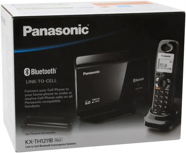 Alt view image 17 of 17 - Panasonic KX-TH1211B 1.9 GHz DECT 6.0 1X Handsets Link-to-Cell Expandable Bluetooth-Enabled Phone System
