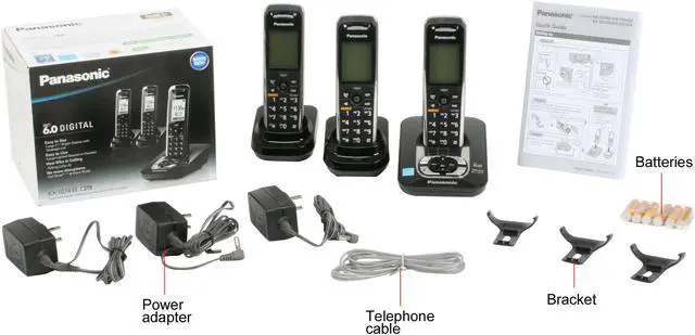 Alt view image 13 of 13 - Panasonic KX-TG7433B 1.9 GHz Digital DECT 6.0 3X Handsets Cordless Phone Integrated Answering Machine