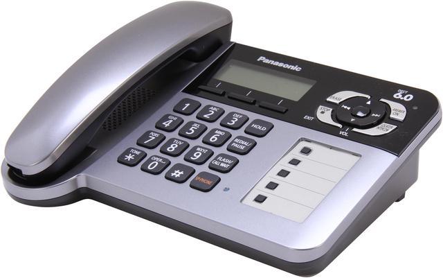 Panasonic KX-TG1062M DECT 6.0 Corded/Cordless Phone with Answering Machine,  Metallic Gray, 2 Handsets