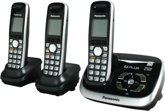 Main image of Panasonic KX-TG6533B 1.9 GHz Digital DECT 6.0 3X Handsets Cordless Phone with Answering Machine