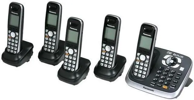 Main image of Panasonic KX-TG6545B 1.9 GHz Digital DECT 6.0 5X Handsets Cordless Phones Integrated Answering Machine