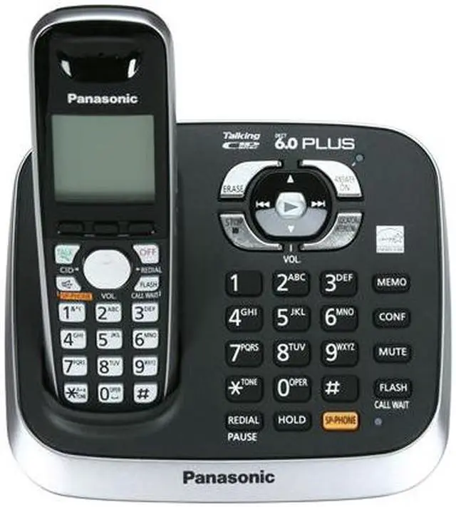 Alt view image 2 of 9 - Panasonic KX-TG6545B 1.9 GHz Digital DECT 6.0 5X Handsets Cordless Phones Integrated Answering Machine