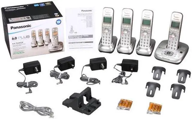 Alt view image 7 of 7 - Panasonic KX-TG4024N 1.9 GHz Digital DECT 6.0 4X Handsets Cordless Phone Integrated Answering Machine