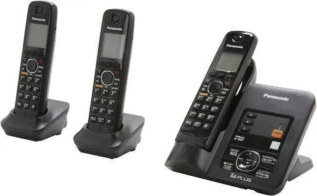 Main image of Panasonic KX-TG6633B 1.9 GHz Digital DECT 6.0 3X Handsets Cordless Phones Integrated Answering Machine