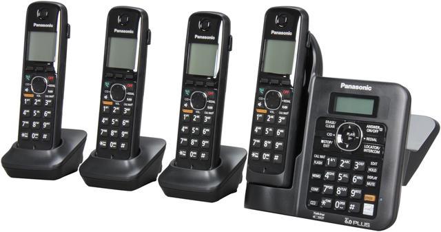 Panasonic 6.0 Cordless Handset Phones x 4 with outlet Answering System, Black KX TG6641