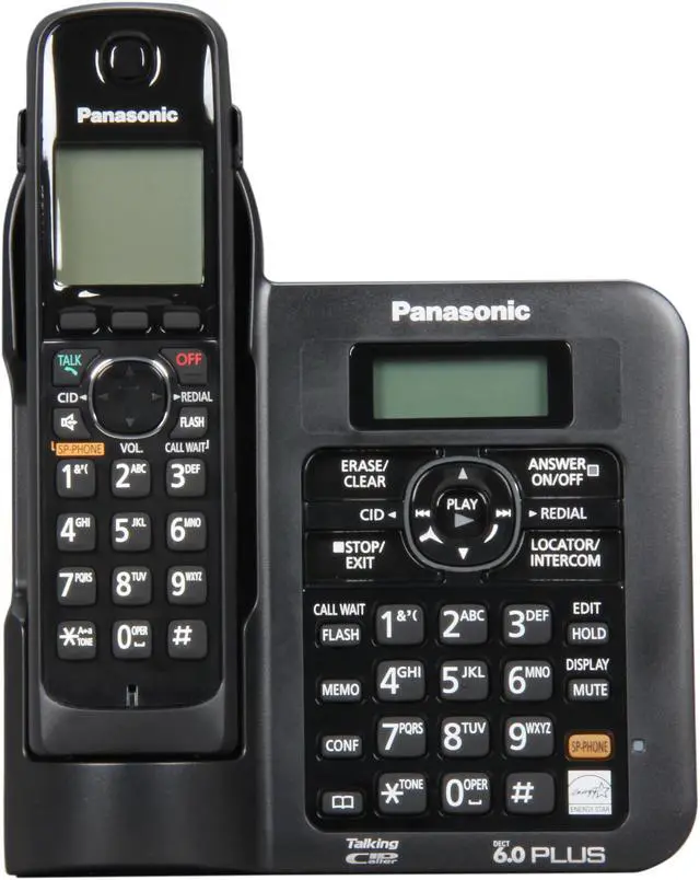 Alt view image 2 of 6 - Panasonic KX-TG6644B 1.9 GHz Digital DECT 6.0 4X Handsets Cordless Phones Integrated Answering Machine