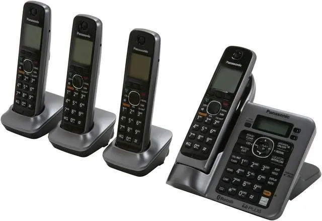 Main image of Panasonic KX-TG7644M Link-To-Cell 1.9 GHz Digital DECT 6.0 4X Handsets Cordless Phones Integrated Answering Machine