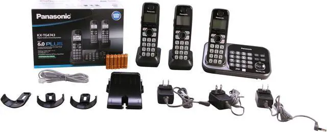 Alt view image 9 of 9 - Panasonic KX-TG4743B 1.9 GHz Digital DECT 6.0 3 Handsets Cordless Phones with Answering Machine