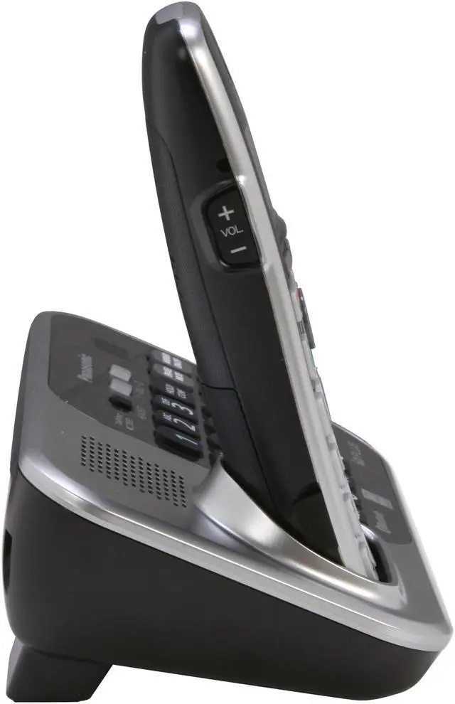 Alt view image 3 of 9 - Panasonic KX-TG7745S 1.9 GHz Digital DECT 6.0 Link to Cell via Bluetooth Cordless Phone with Integrated Answering Machine and 5 Handsets