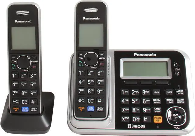 Alt view image 2 of 9 - Panasonic KX-TG7872S 1.9 GHz DECT 6.0 2X Handsets Bluetooth Cellular Convergence Solution Integrated Answering Machine