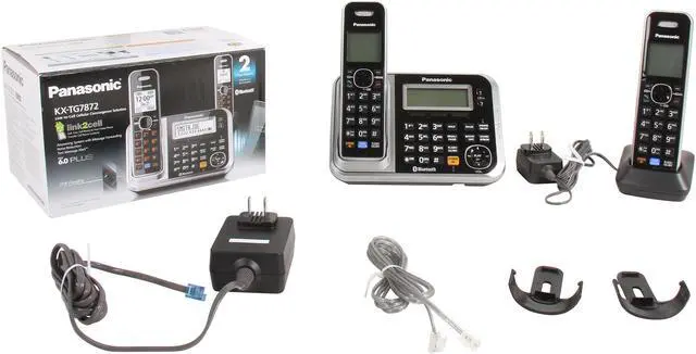 Alt view image 9 of 9 - Panasonic KX-TG7872S 1.9 GHz DECT 6.0 2X Handsets Bluetooth Cellular Convergence Solution Integrated Answering Machine