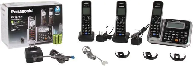 Alt view image 7 of 7 - Panasonic KX-TG7873S 1.9 GHz DECT 6.0 3X Handsets Link2Cell Bluetooth Cellular Convergence Solution with 3 Handsets Integrated Answering Machine