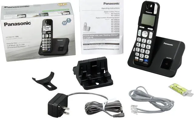 Alt view image 9 of 9 - Panasonic KX-TGE210B Expandable Cordless Phone with Large Keypad, 1 Handset Black