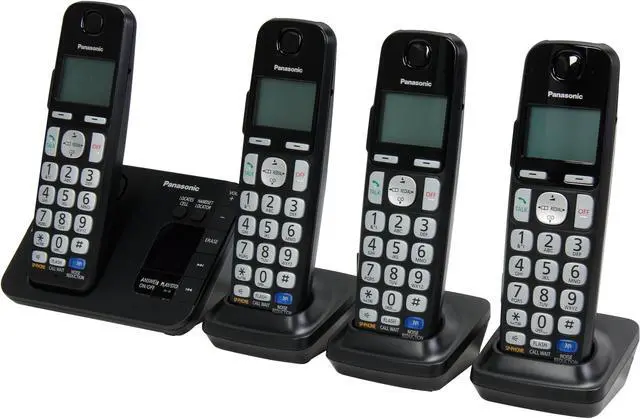 Main image of Panasonic KX-TGE234B 1.9 GHz DECT 6.0 4X Handsets Expandable Digital Cordless Answering System with 4 Handsets Integrated Answering Machine