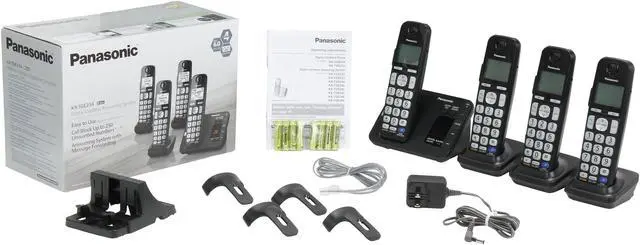 Alt view image 12 of 12 - Panasonic KX-TGE234B 1.9 GHz DECT 6.0 4X Handsets Expandable Digital Cordless Answering System with 4 Handsets Integrated Answering Machine