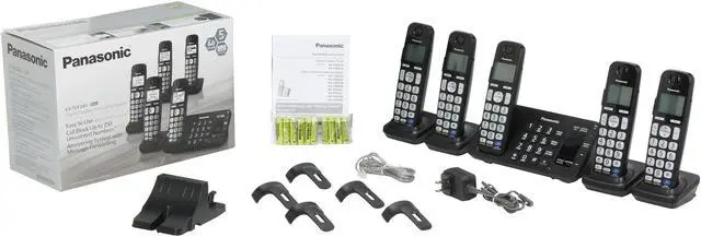 Alt view image 14 of 13 - Panasonic KX-TGE245B 1.9 GHz DECT 6.0 5X Handsets Expandable Digital Cordless Answering System with 5 Handsets Integrated Answering Machine