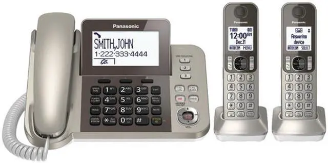 Alt view image 2 of 5 - Panasonic KX-TGF352N Corded/Cordless System with 2 Cordless Handsets