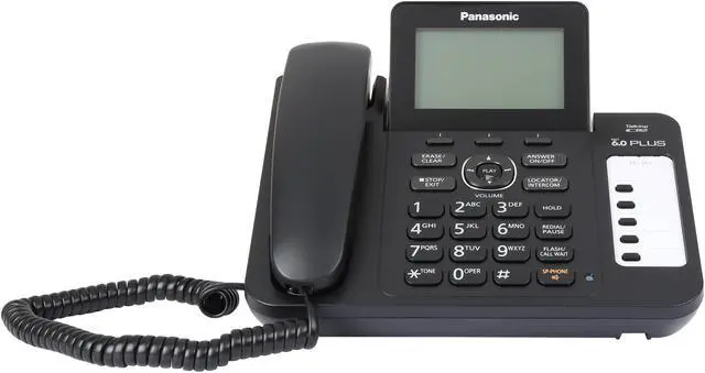 Alt view image 2 of 10 - Panasonic RBKX-TG6671B DECT 6.0 Corded/Cordless Phone with Digital Answering System, Black