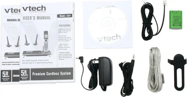 Alt view image 7 of 8 - Vtech i5871 5.8 GHz Digital 1X Handsets Cordless Phone Integrated Answering Machine