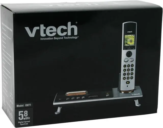 Alt view image 8 of 8 - Vtech i5871 5.8 GHz Digital 1X Handsets Cordless Phone Integrated Answering Machine