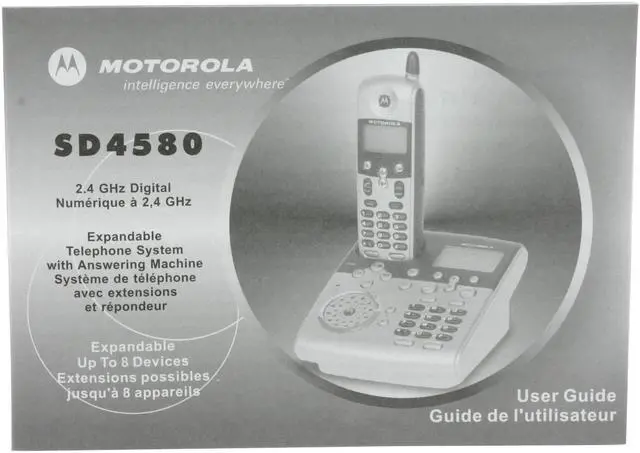 Alt view image 7 of 8 - MOTOROLA SD4581 2.4 GHz Digital FHSS 1X Handsets Cordless Phone Integrated Answering Machine