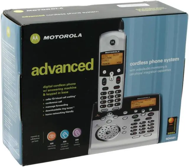 Alt view image 8 of 8 - MOTOROLA SD4581 2.4 GHz Digital FHSS 1X Handsets Cordless Phone Integrated Answering Machine