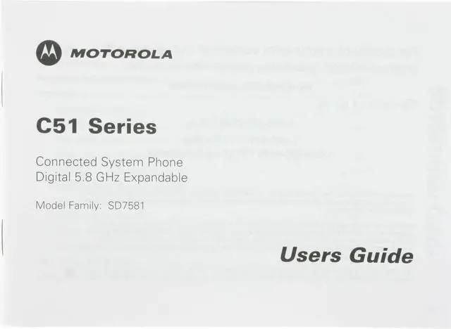 Alt view image 6 of 8 - MOTOROLA SD7581 5.8 GHz Digital FHSS 1X Handsets Cordless Phone Integrated Answering Machine